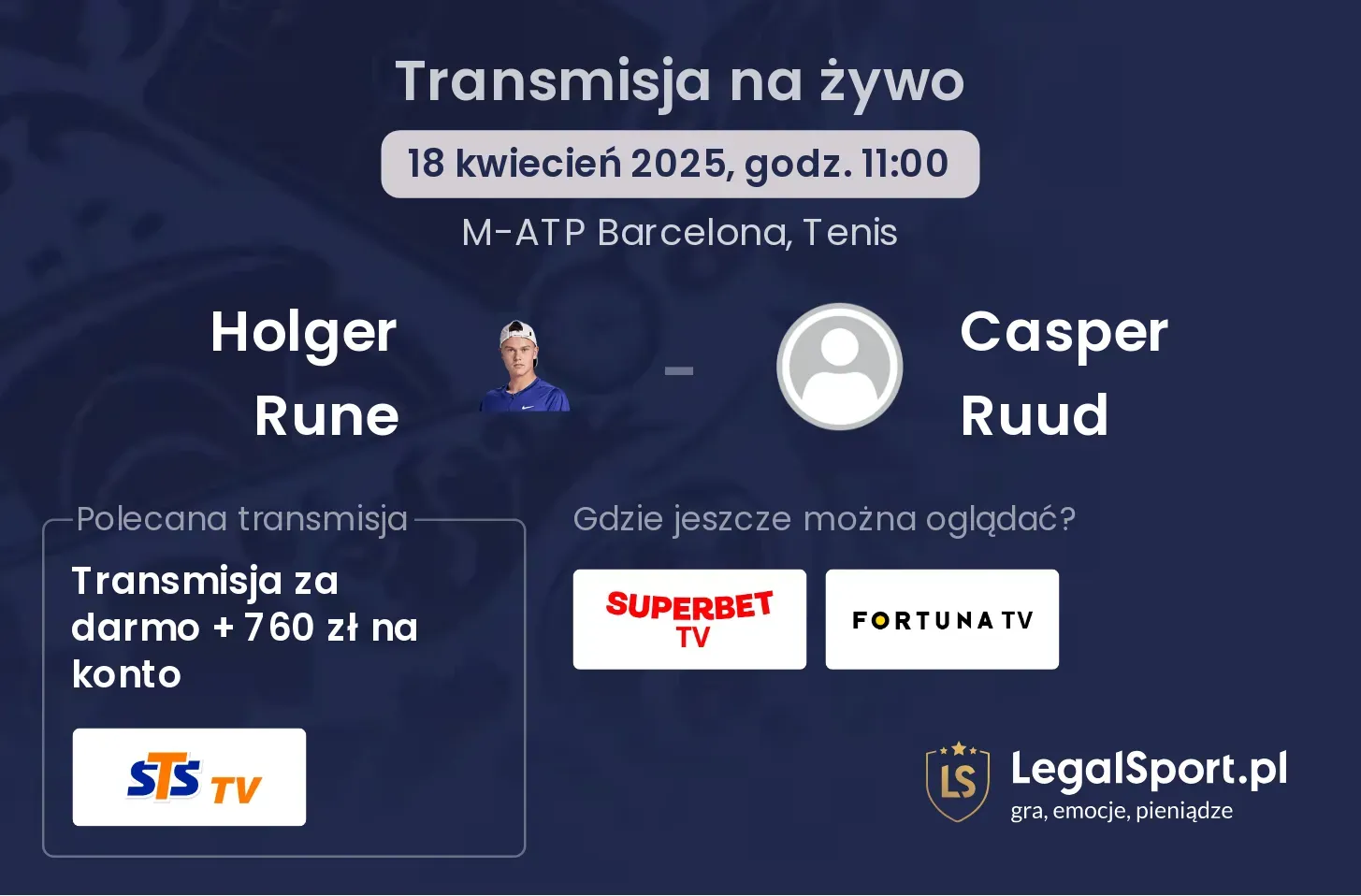 Holger Rune - Casper Ruud gdzie oglądać?