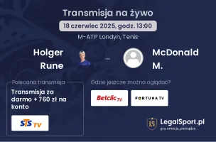 Holger Rune - McDonald M. gdzie oglądać?
