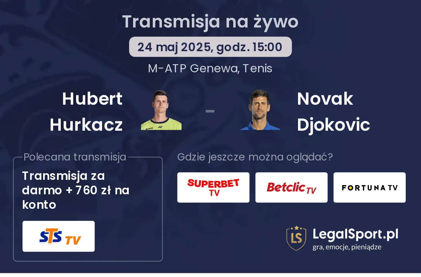 Hubert Hurkacz - Novak Djokovic gdzie oglądać?