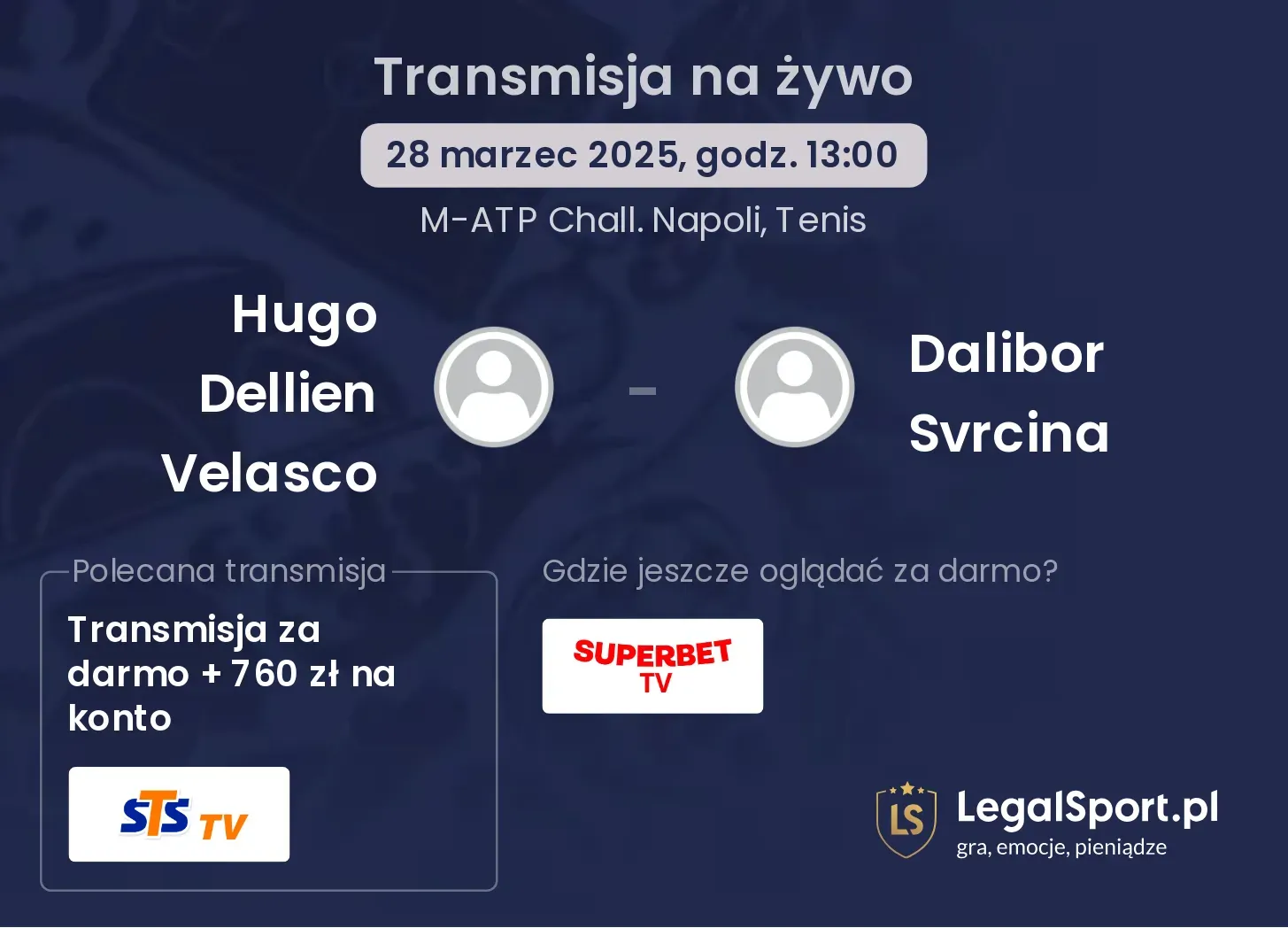 Hugo Dellien Velasco - Dalibor Svrcina gdzie oglądać?