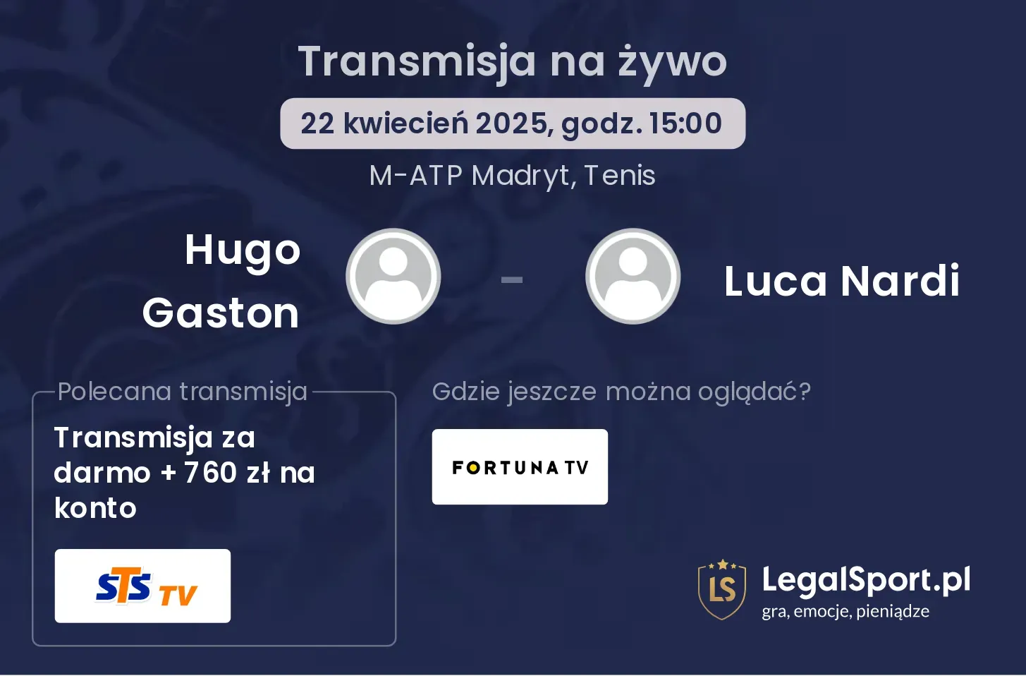 Hugo Gaston - Luca Nardi gdzie oglądać transmisję?