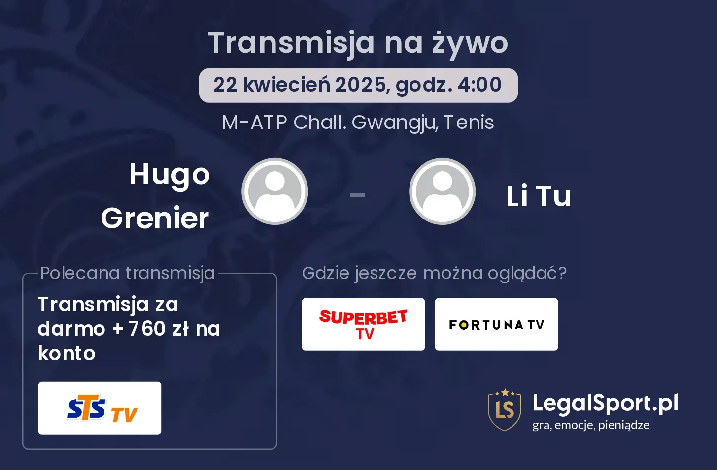 Hugo Grenier - Li Tu transmisja na żywo