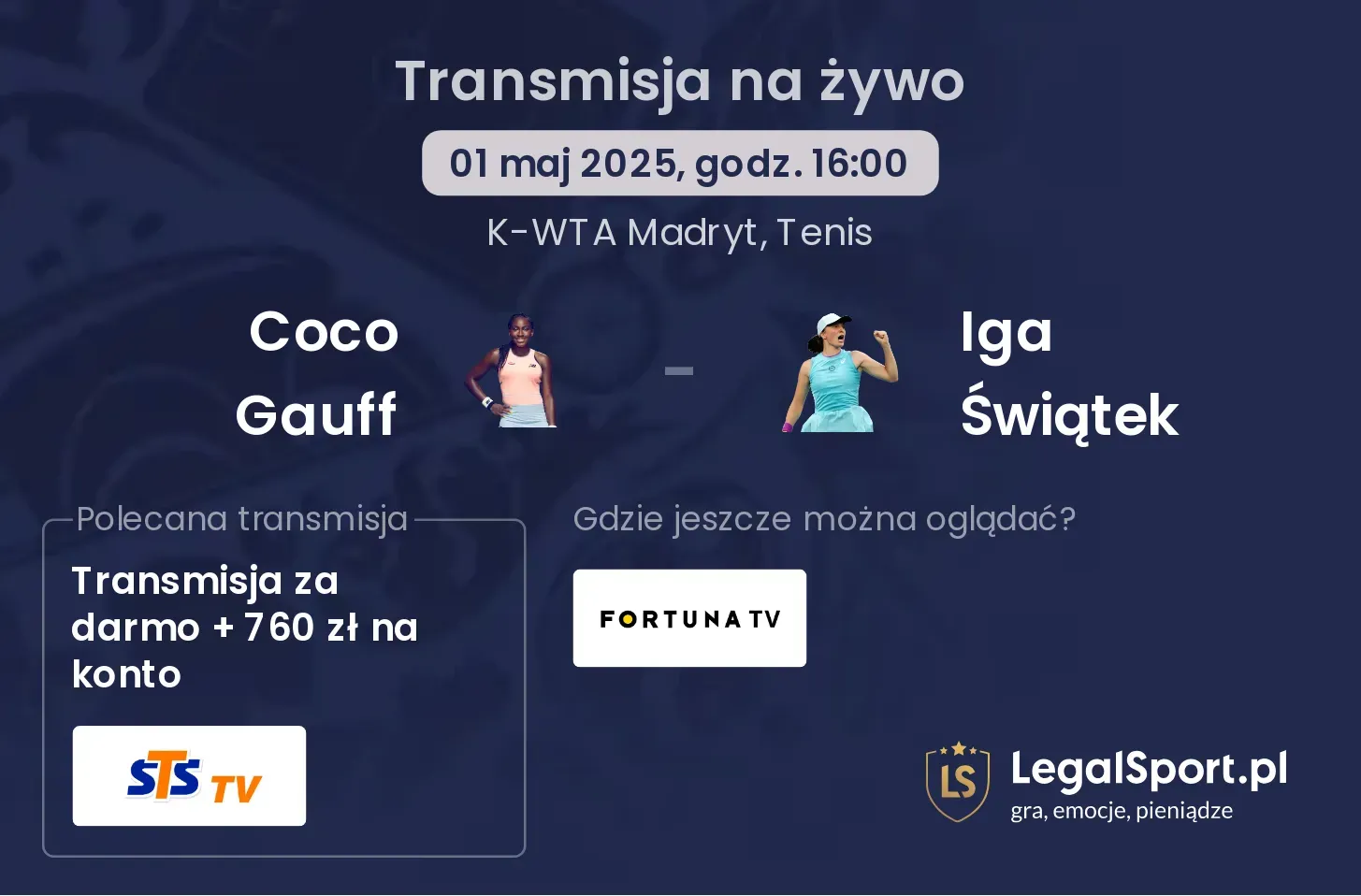 Coco Gauff - Iga Świątek gdzie oglądać?