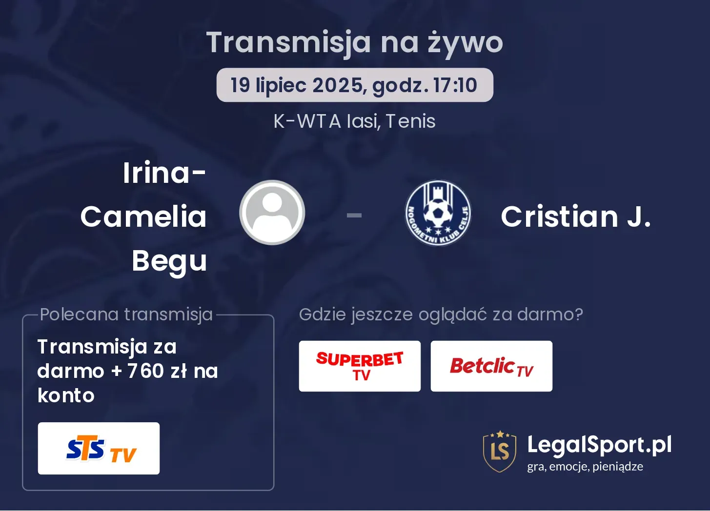 Irina-Camelia Begu - Cristian J. gdzie oglądać?
