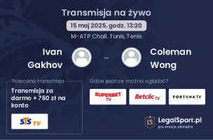 Ivan Gakhov - Coleman Wong gdzie oglądać transmisję?