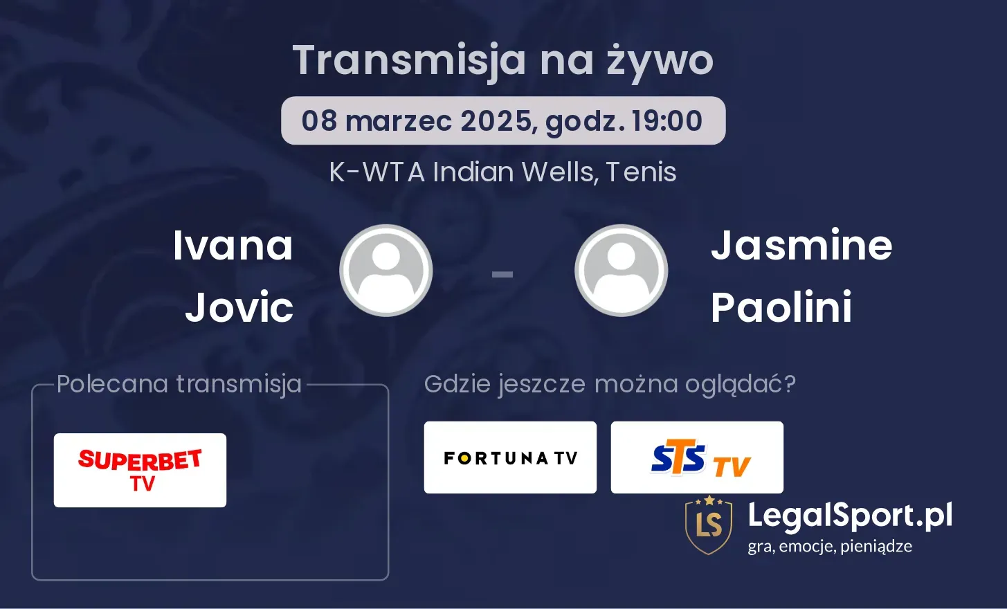 Ivana Jovic - Jasmine Paolini gdzie oglądać transmisję?