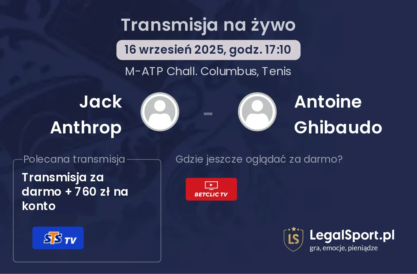 Jack Anthrop - Antoine Ghibaudo transmisja na żywo