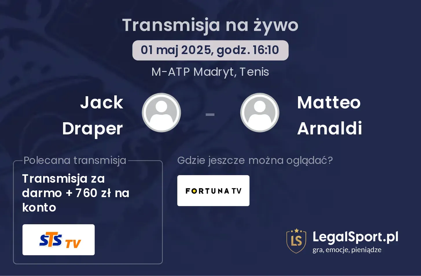 Jack Draper - Matteo Arnaldi gdzie oglądać?