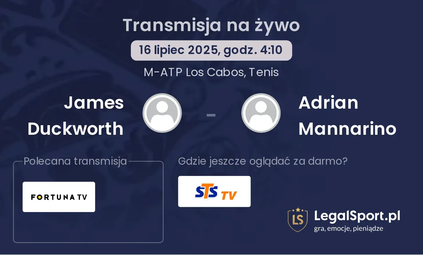 James Duckworth - Adrian Mannarino gdzie oglądać?
