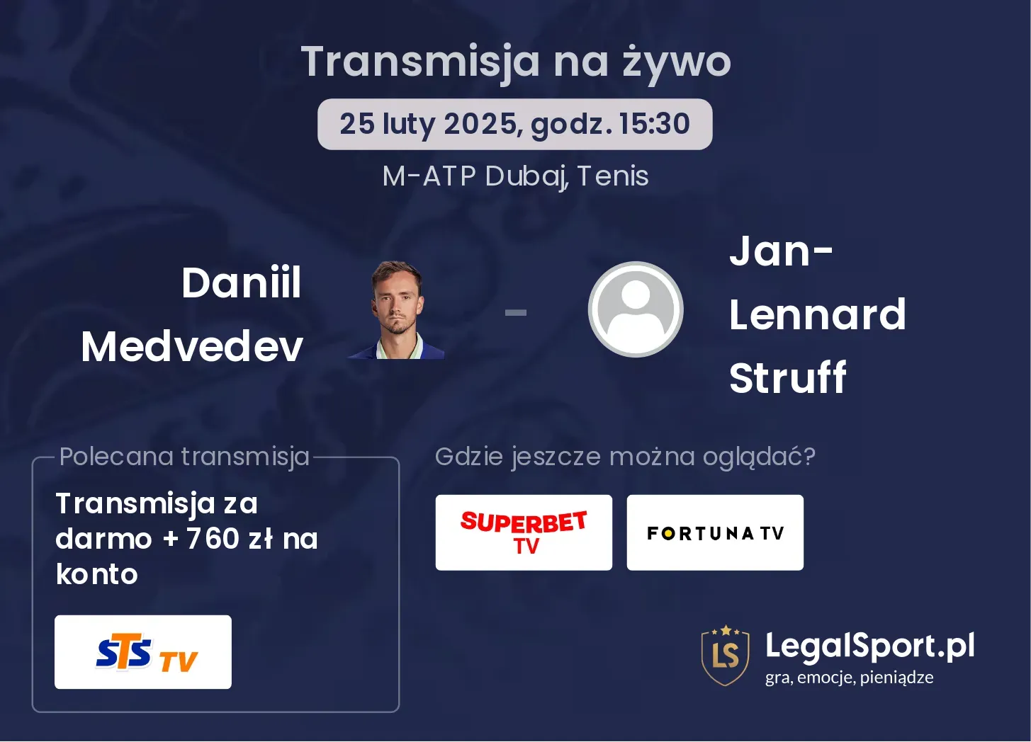 Daniil Medvedev - Jan-Lennard Struff gdzie oglądać transmisję?