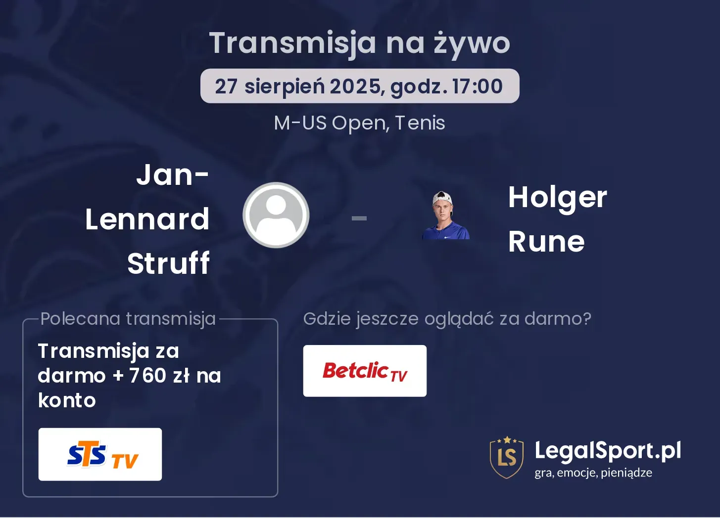 Jan-Lennard Struff - Holger Rune transmisja na żywo