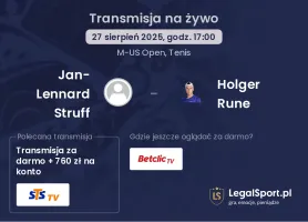 Jan-Lennard Struff - Holger Rune gdzie oglądać?