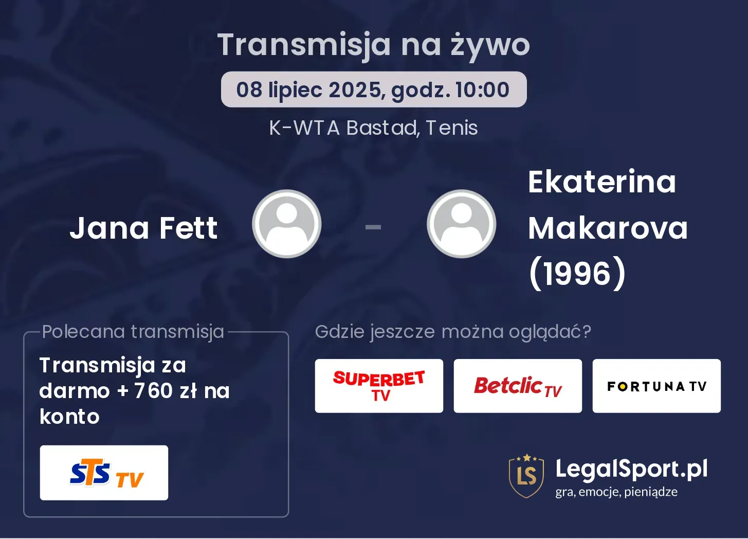 Jana Fett - Ekaterina Makarova (1996) transmisja na żywo
