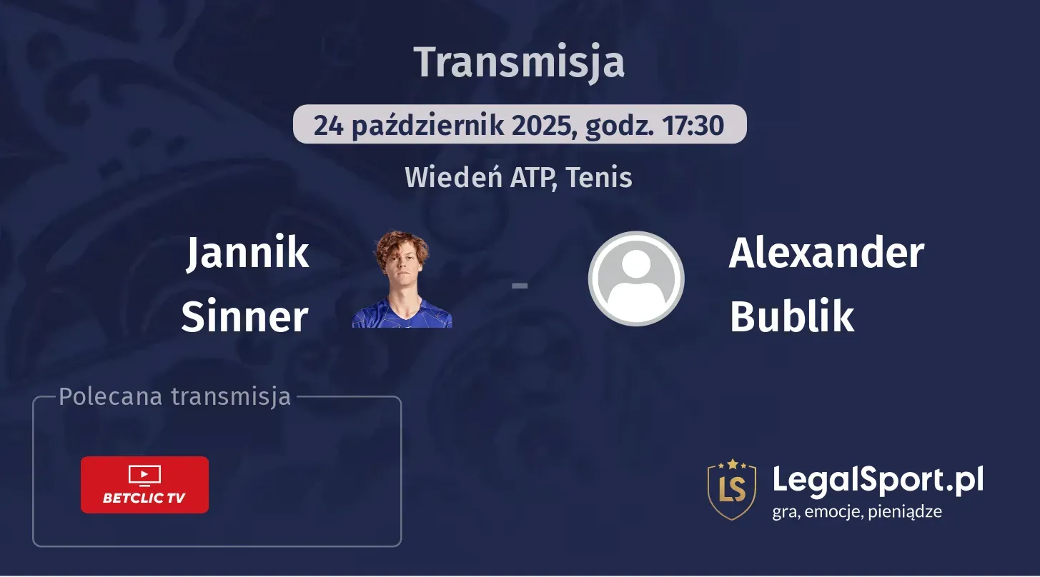 Jannik Sinner - Alexander Bublik Transmisje