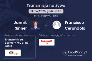Jannik Sinner - Francisco Cerundolo gdzie oglądać transmisję?