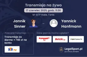 Jannik Sinner - Yannick Hanfmann gdzie oglądać?