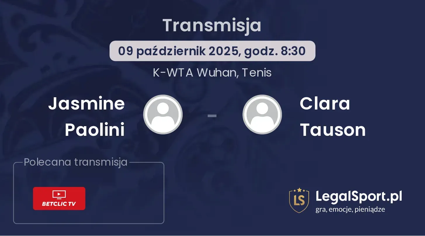 Jasmine Paolini - Clara Tauson Transmisje