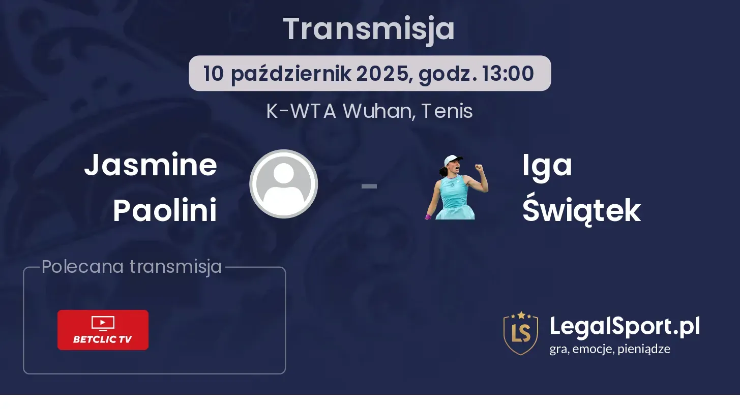 Jasmine Paolini - Iga Świątek gdzie oglądać?