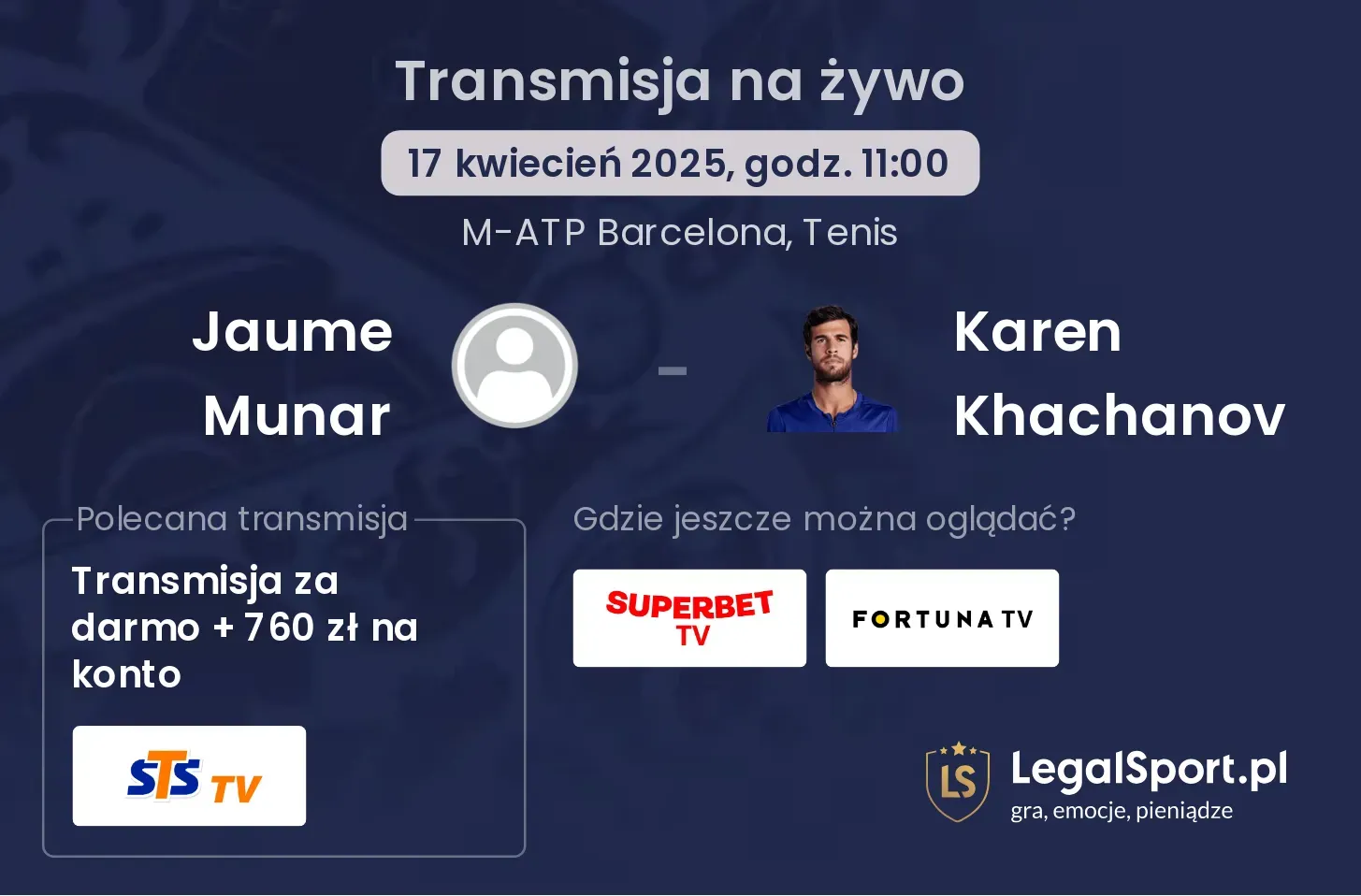 Jaume Munar - Karen Khachanov gdzie oglądać?