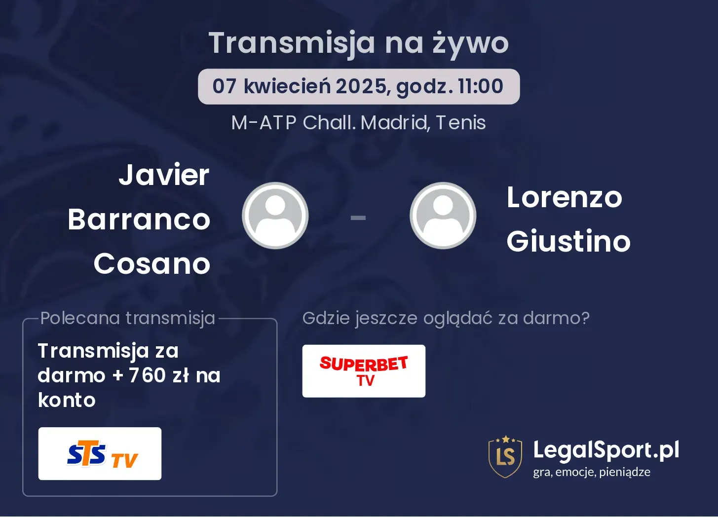 Javier Barranco Cosano - Lorenzo Giustino gdzie oglądać?