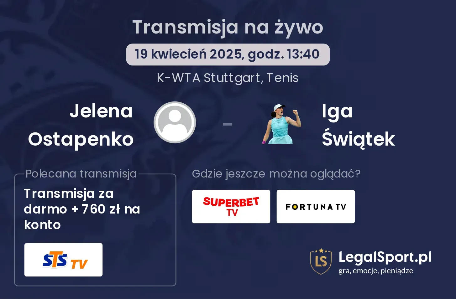 Jelena Ostapenko - Iga Świątek gdzie oglądać?