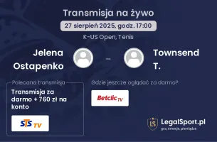 Jelena Ostapenko - Townsend T. gdzie oglądać?