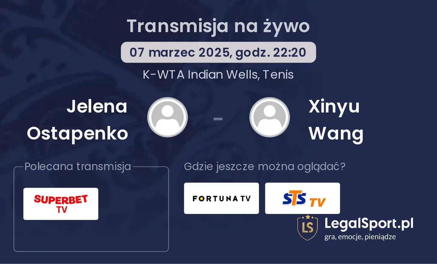 Jelena Ostapenko - Xinyu Wang gdzie oglądać?