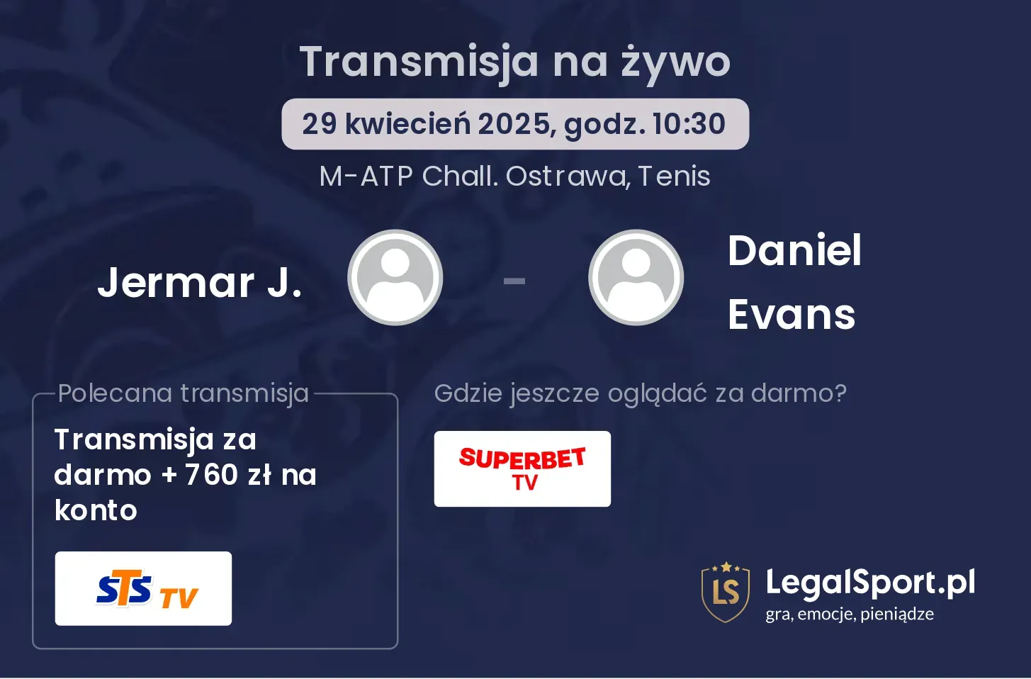 Jermar J. - Daniel Evans gdzie oglądać transmisję?