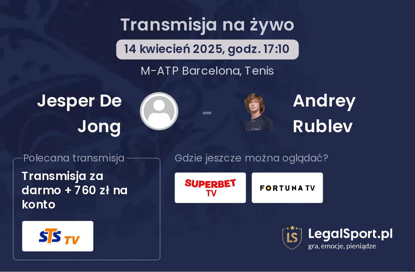Jesper De Jong - Andrey Rublev gdzie oglądać?