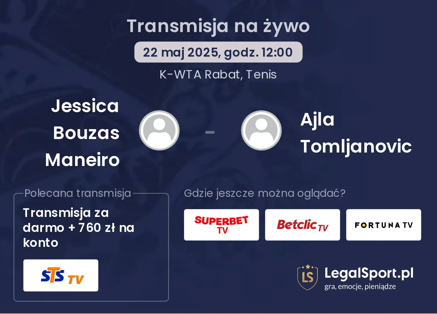 Jessica Bouzas Maneiro - Ajla Tomljanovic gdzie oglądać?