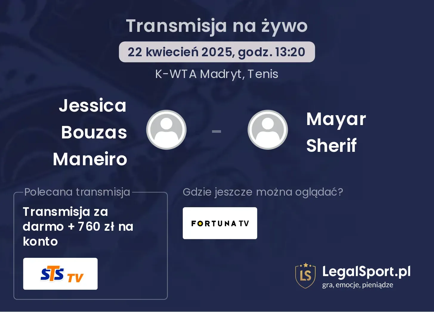 Jessica Bouzas Maneiro - Mayar Sherif transmisja na żywo