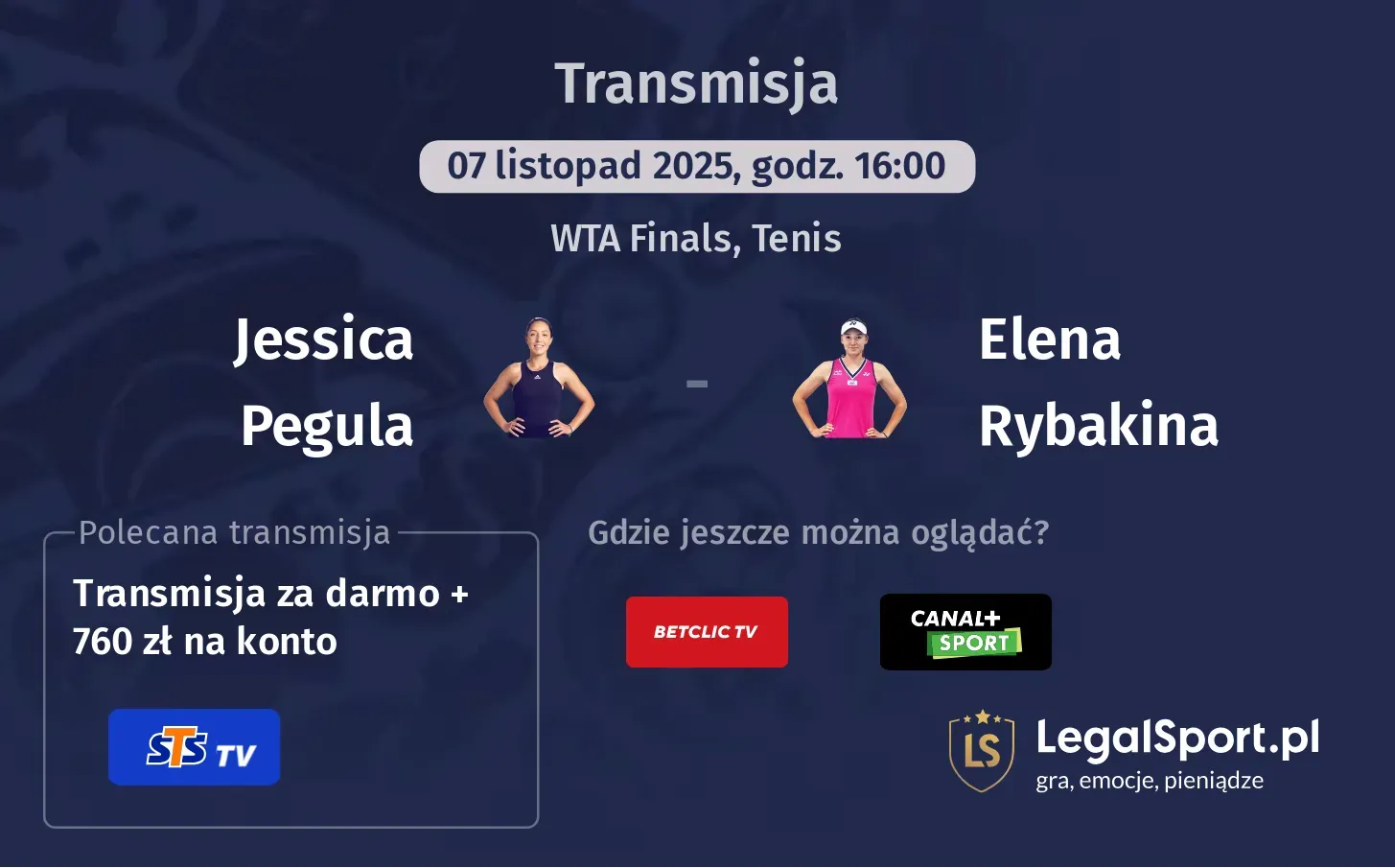 Jessica Pegula - Elena Rybakina Transmisje