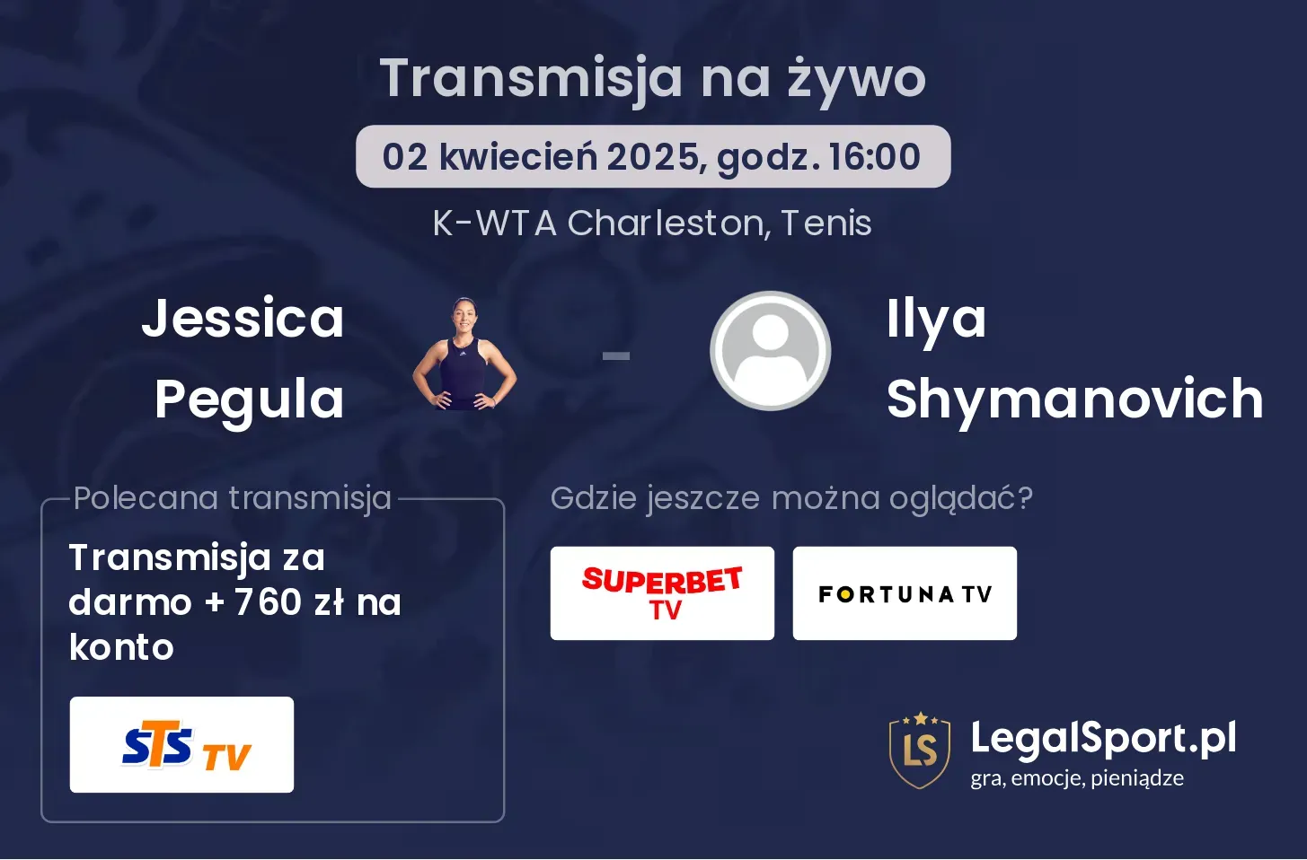 Jessica Pegula - Ilya Shymanovich gdzie oglądać?