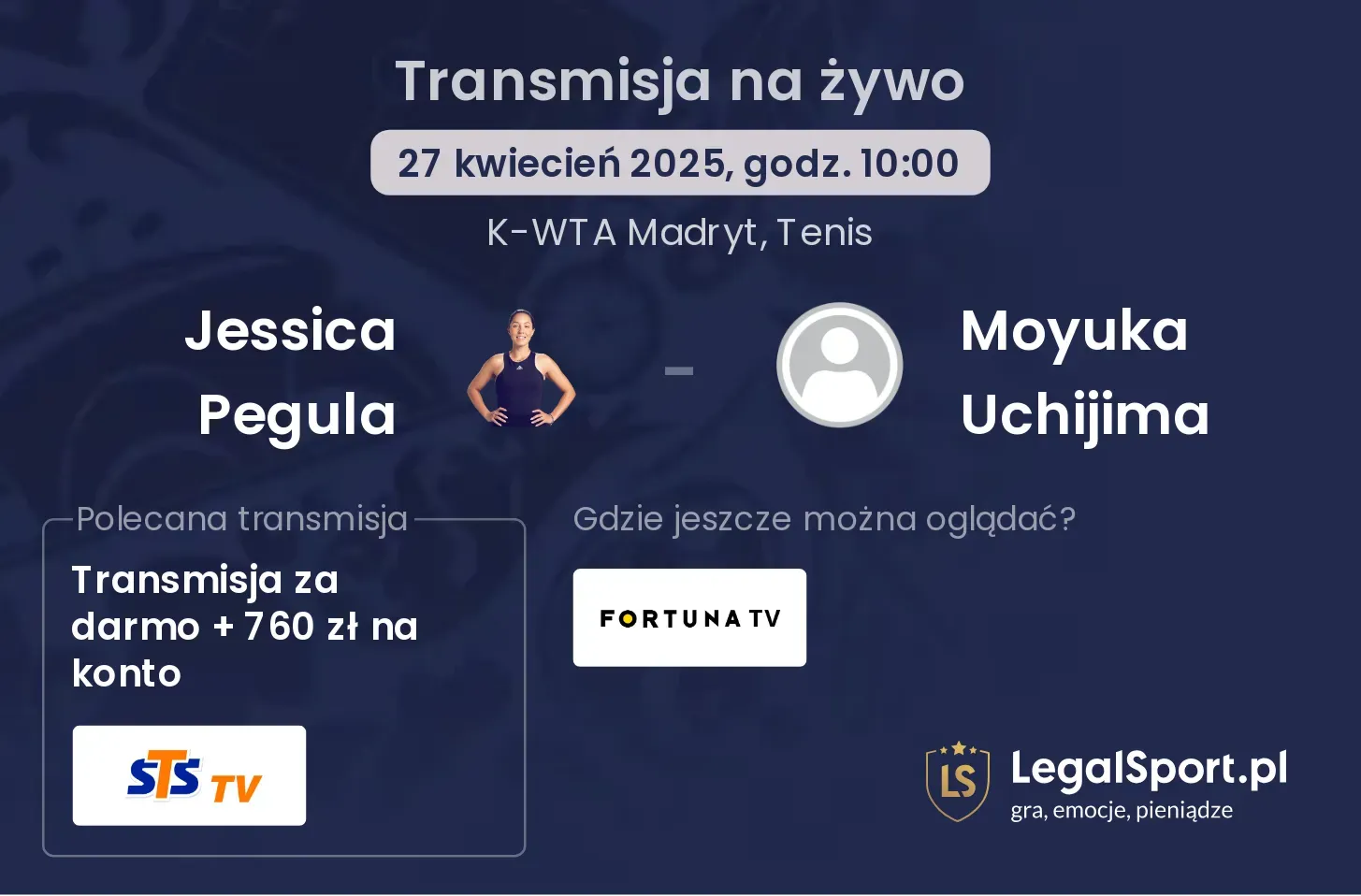 Jessica Pegula - Moyuka Uchijima gdzie oglądać?