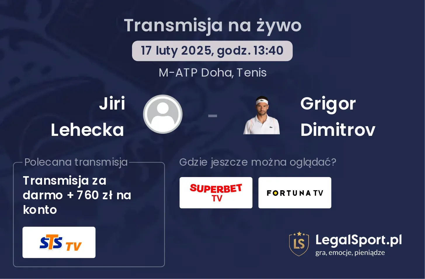 Jiri Lehecka - Grigor Dimitrov gdzie oglądać?
