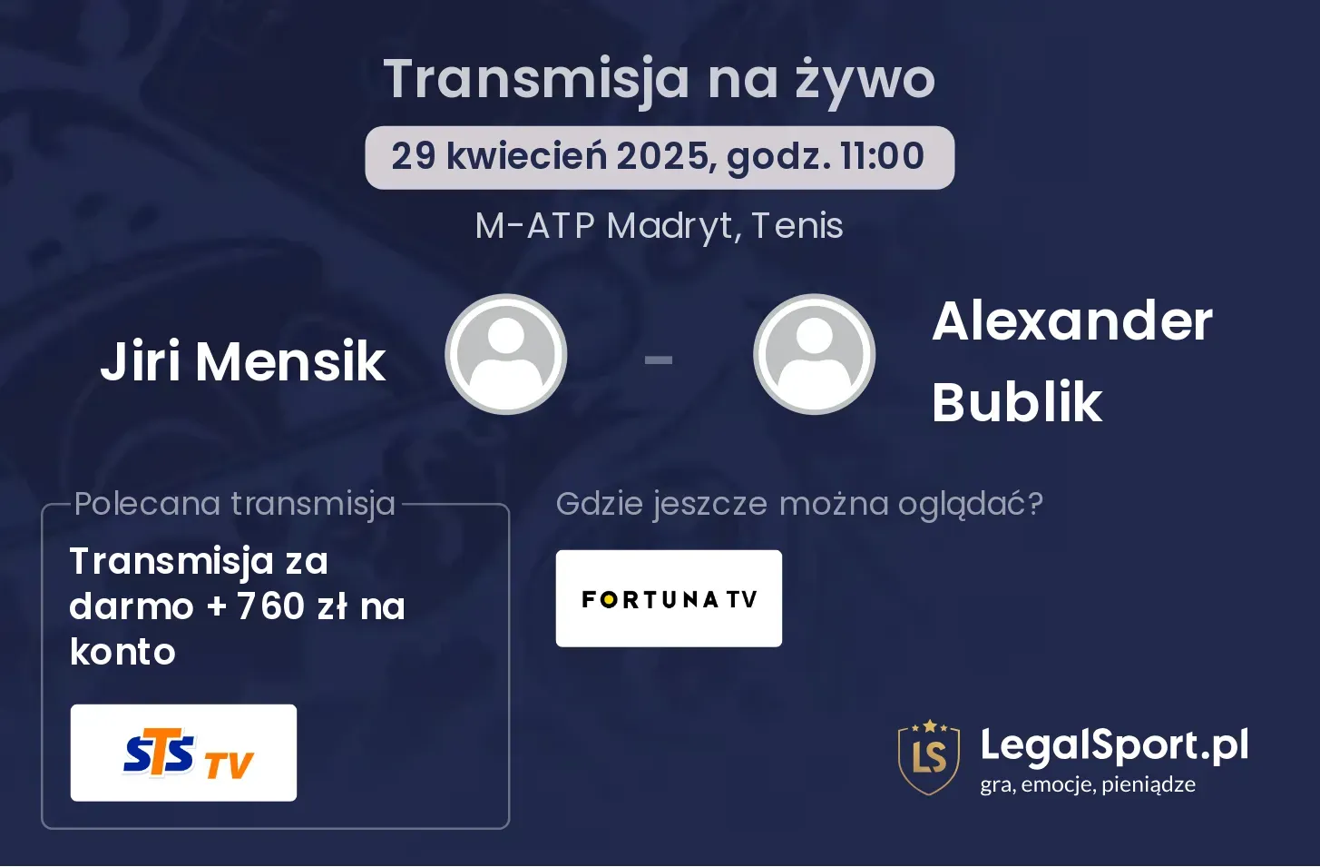 Jiri Mensik - Alexander Bublik gdzie oglądać?