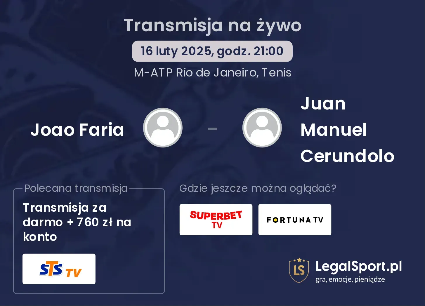 Joao Faria - Juan Manuel Cerundolo gdzie oglądać?