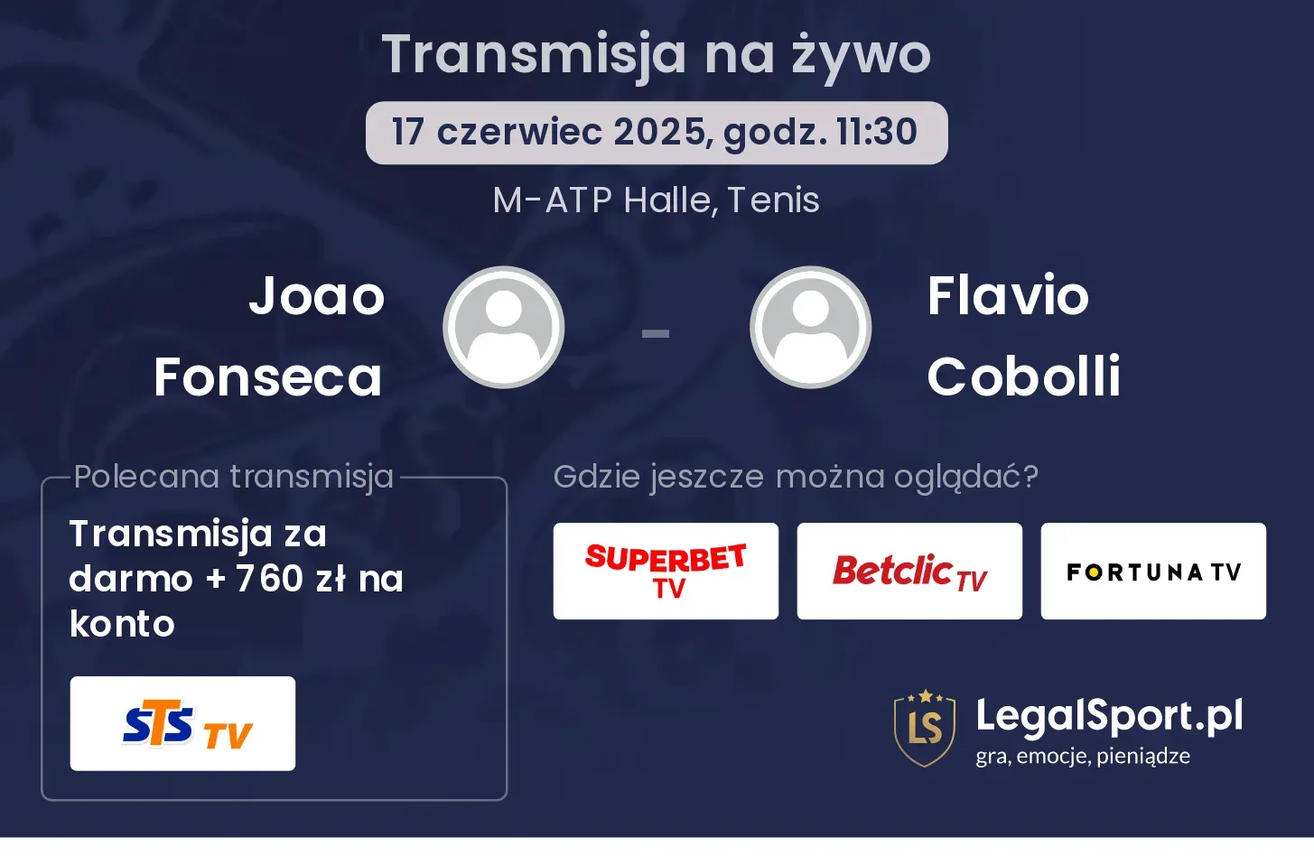 Joao Fonseca - Flavio Cobolli gdzie oglądać transmisję?
