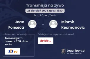 Joao Fonseca - Miomir Kecmanovic gdzie oglądać?