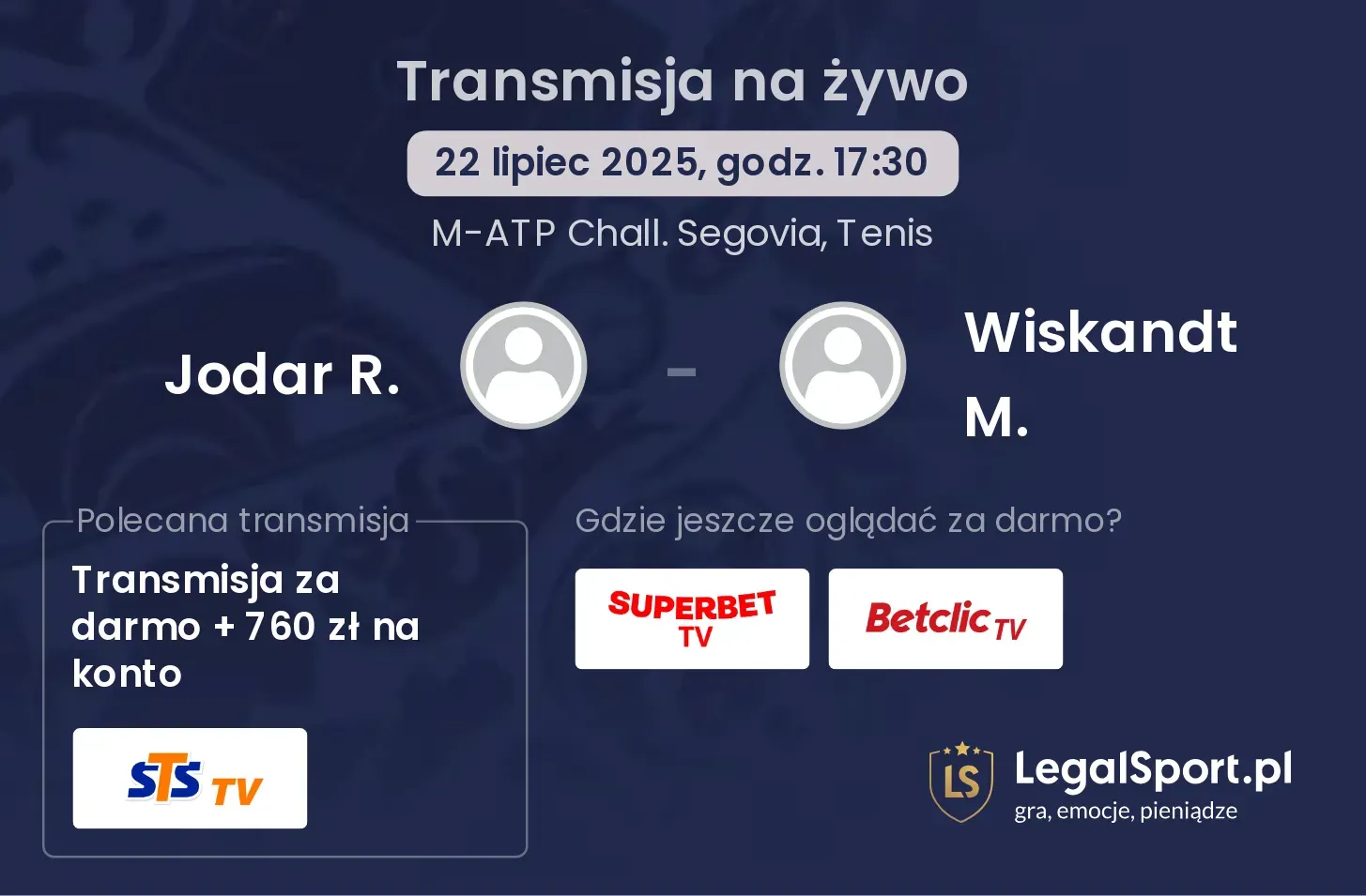 Jodar R. - Wiskandt M. gdzie oglądać?