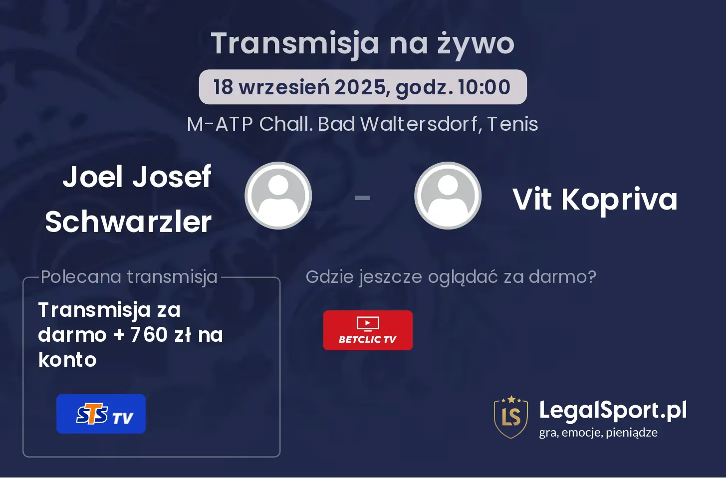 Joel Josef Schwarzler - Vit Kopriva transmisja na żywo