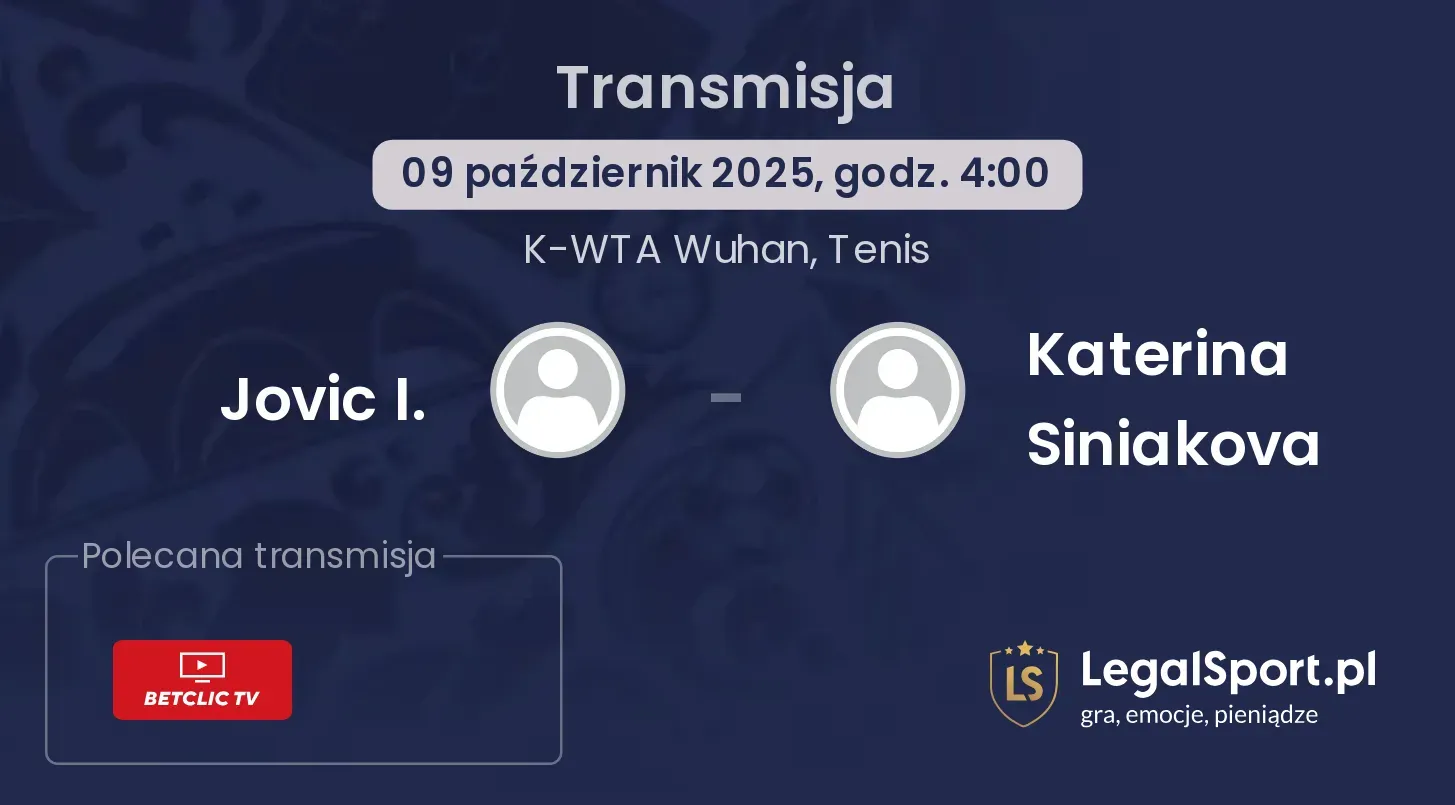 Jovic I. - Katerina Siniakova gdzie oglądać?