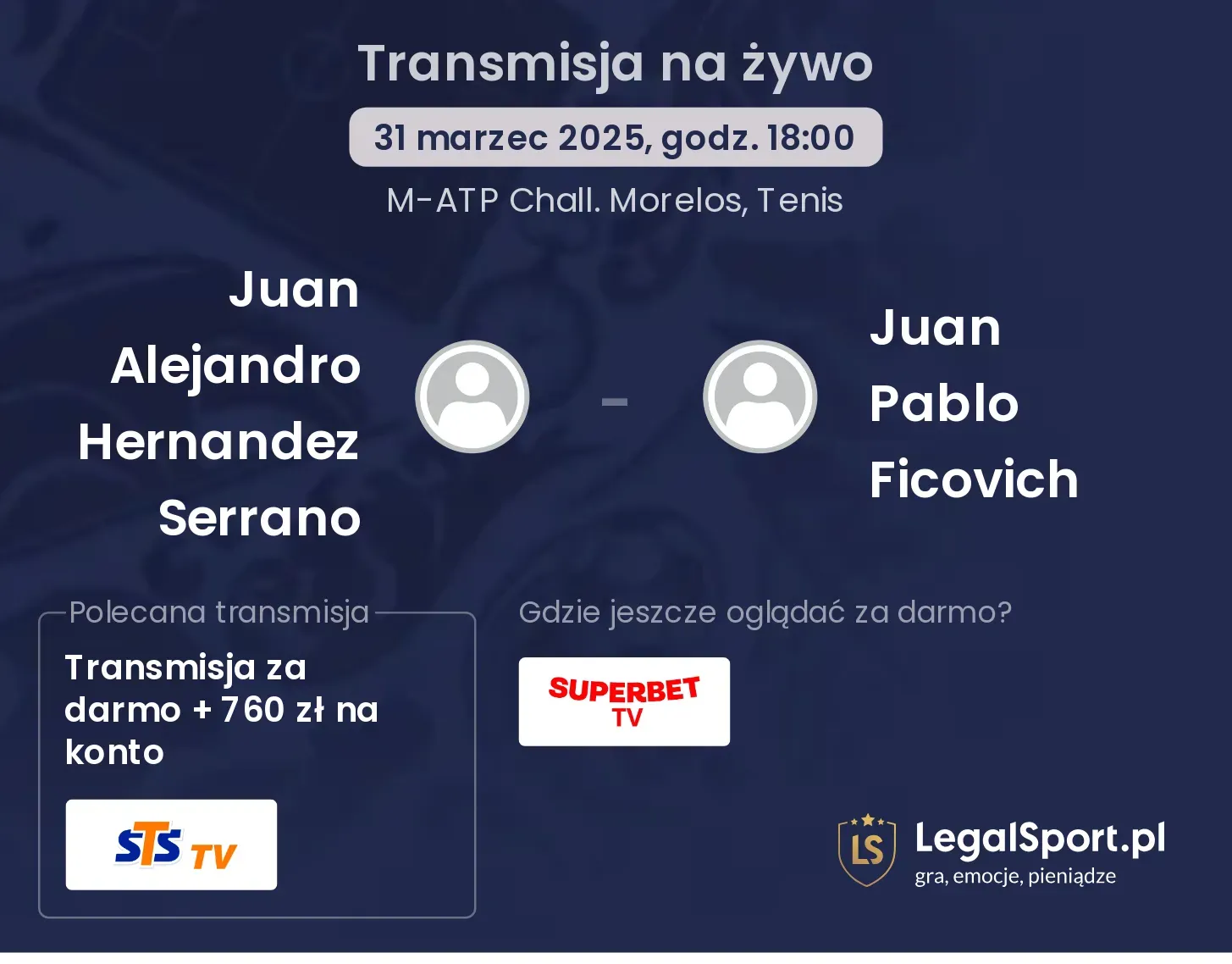 Juan Alejandro Hernandez Serrano - Juan Pablo Ficovich gdzie oglądać?