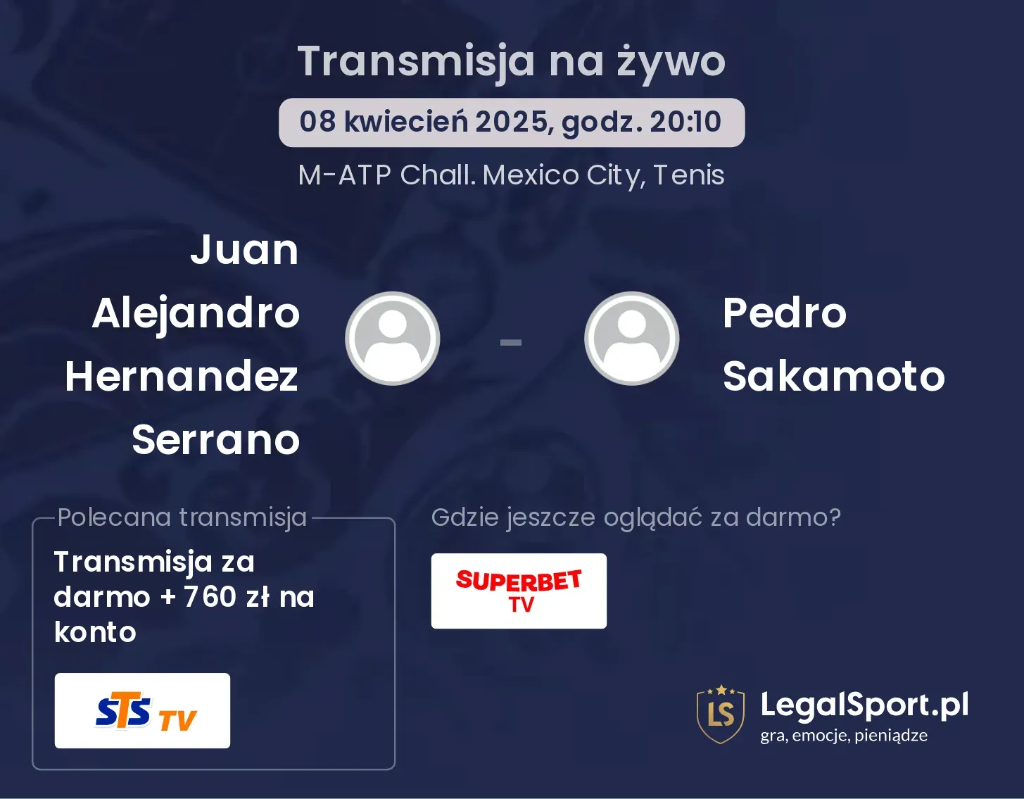 Juan Alejandro Hernandez Serrano - Pedro Sakamoto gdzie oglądać?