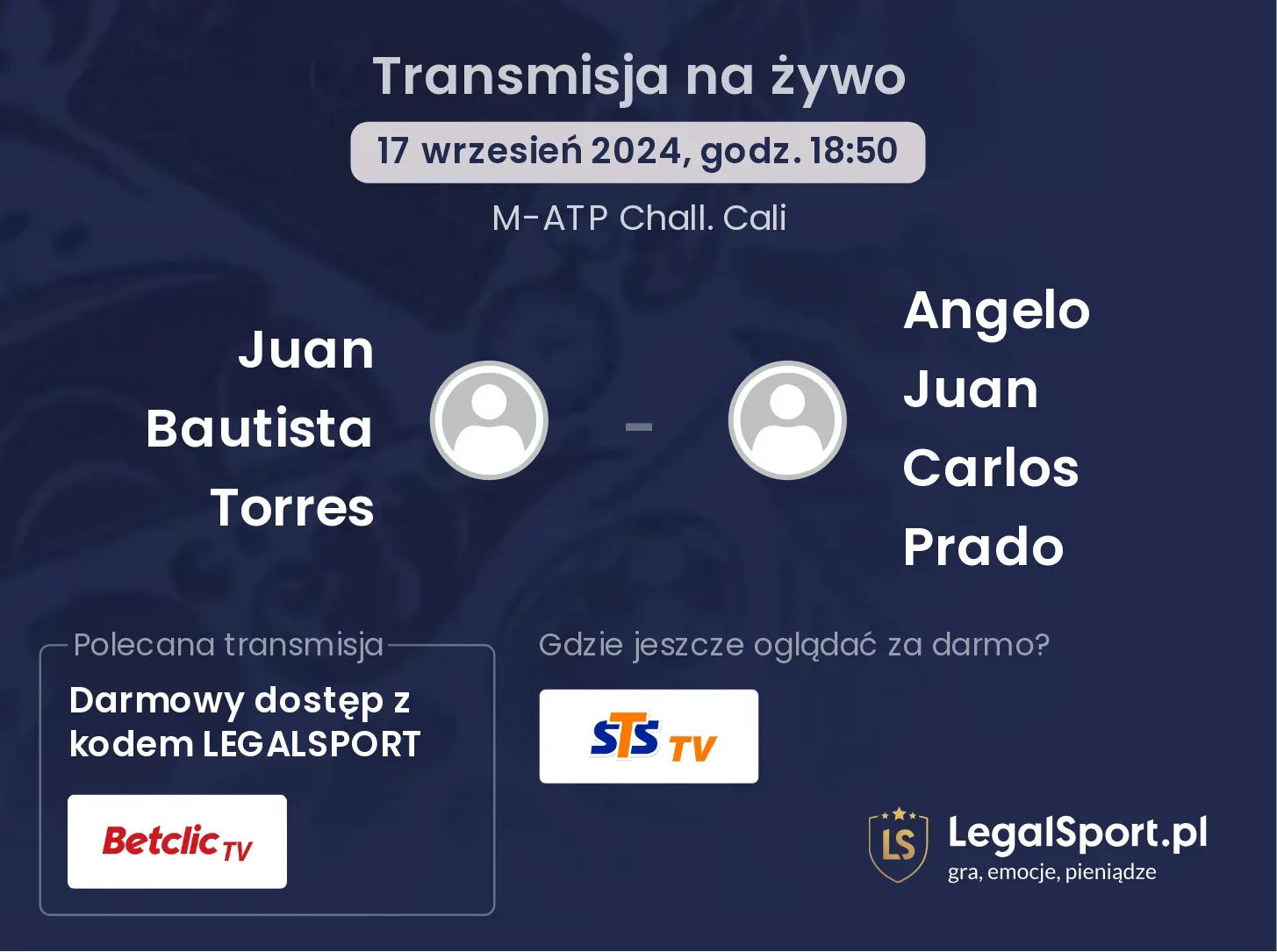 Juan Bautista Torres - Angelo Juan Carlos Prado gdzie oglądać? 17.09, godz. 18:50