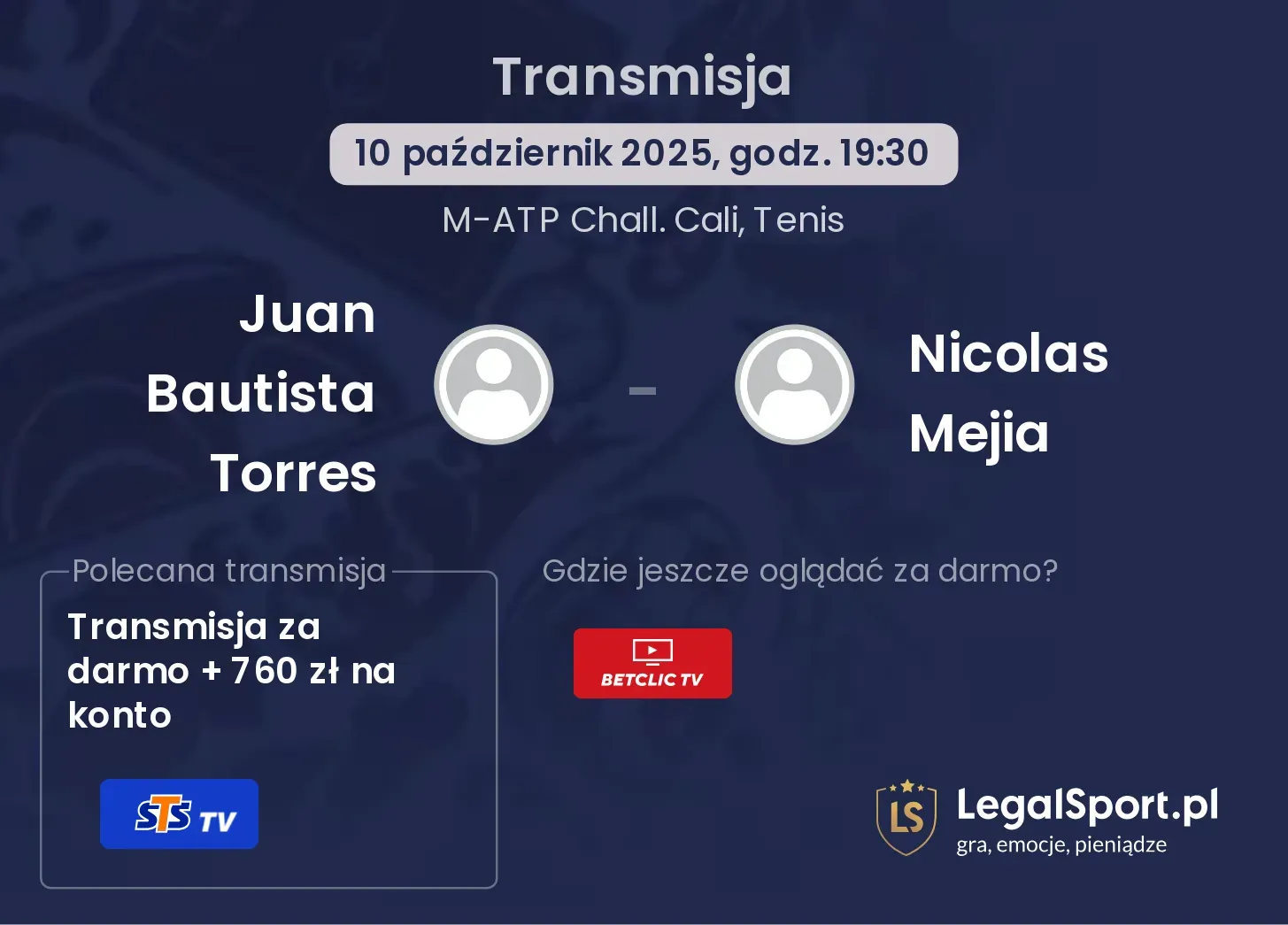 Juan Bautista Torres - Nicolas Mejia Transmisje