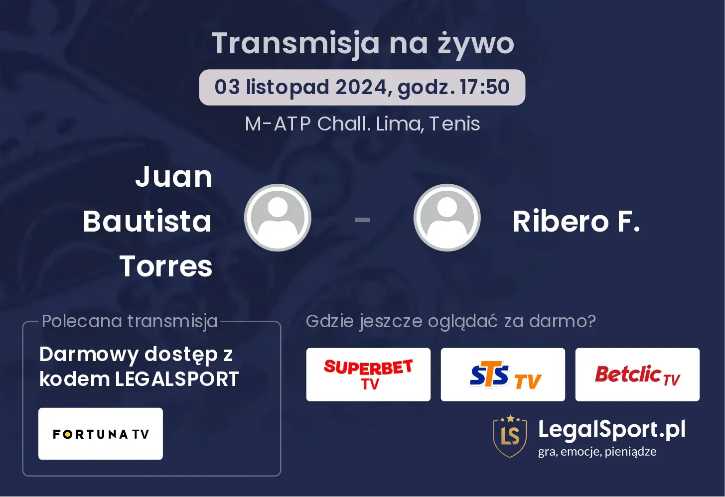 Juan Bautista Torres - Ribero F. gdzie oglądać? 03.11, godz. 17:50