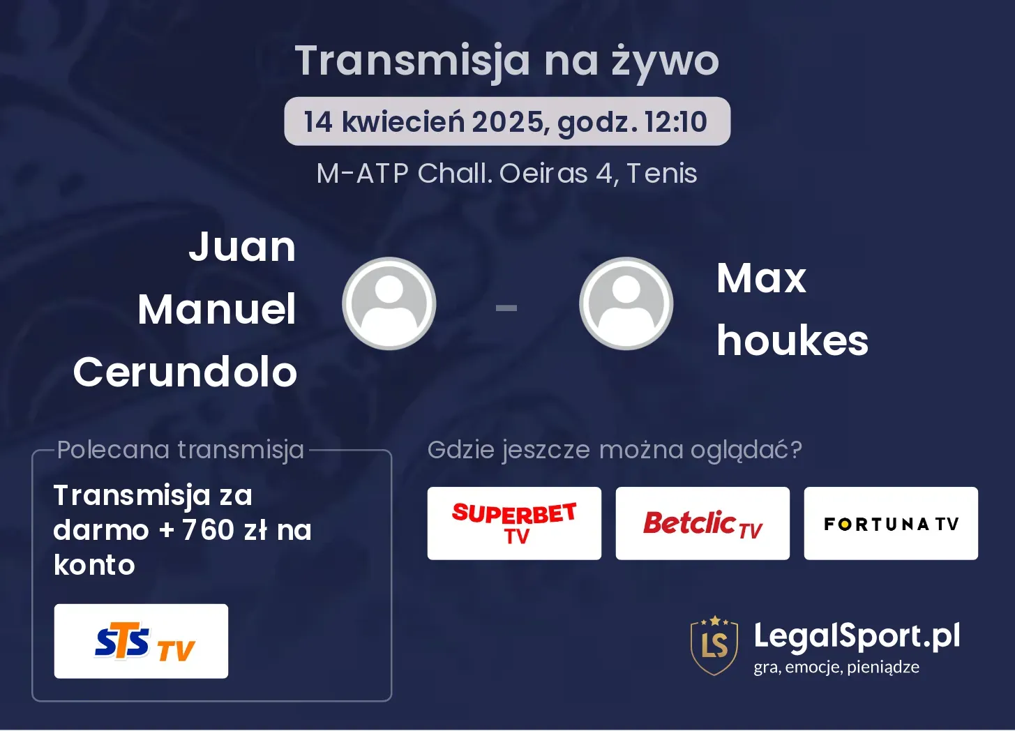 Juan Manuel Cerundolo - Max houkes  gdzie oglądać transmisję?