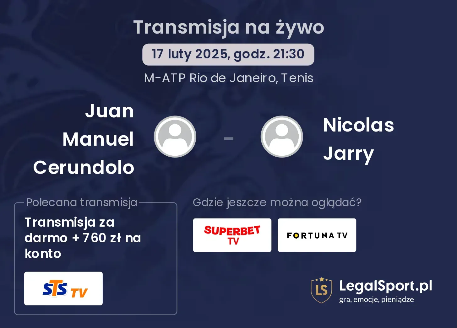 Juan Manuel Cerundolo - Nicolas Jarry gdzie oglądać?