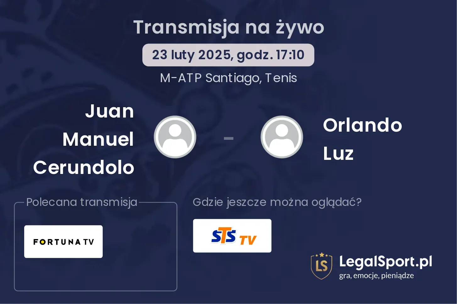 Juan Manuel Cerundolo - Orlando Luz gdzie oglądać transmisję?